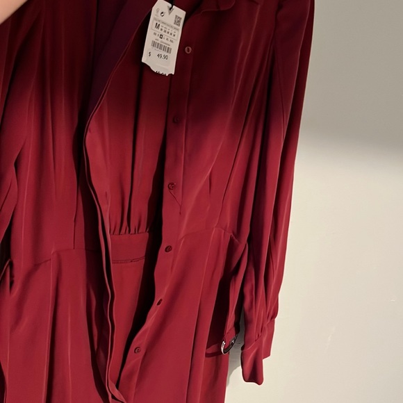 Brand new Zara size Medium cotton color burgundy. - Picture 3 of 4